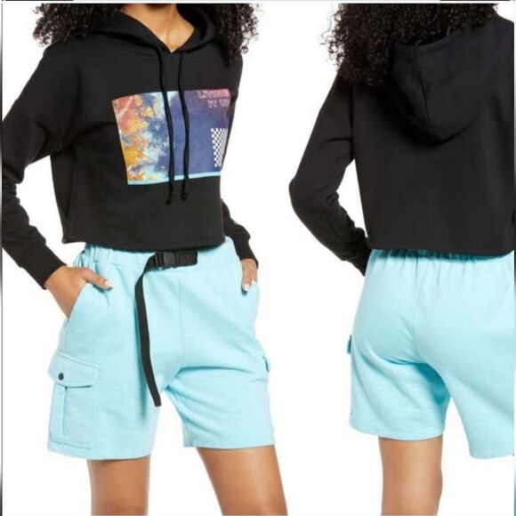 NWT BP Livin It Up Crop Hoodie Sweatshirt Sz M NEW - Picture 1 of 13